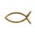 Wachsmotiv Christlicher Fisch, 4x2cm, SB-Btl. 1Stück, gold