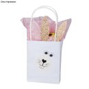 Bastelpackung Papier Geschenktasche Osterhase 10,5x24,5cm 6 Stück bunt