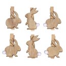 Holzklammern Hase, 2,5x3,5cm, SB-Btl. 6Stück, bunt