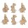 Holzklammern Hase, 2,5x3,5cm, SB-Btl. 6Stück, bunt