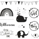 Clear Stamps Willkommen Baby 102,5x97mm 12 Motive