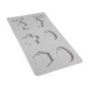 Silikon Gießform Osterfreunde + Biene, 26x14,5x1cm, 6 Formen, Box 1Stück