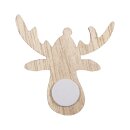 Holz-Streuteile Weihnachtselch 3,8x3,5cm mit Klebepunkt...