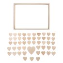 Holz-Gästebuch mit Herzen, FSCMix Credit, 35x26x4cm, zum Stellen, Box 1Set, natur