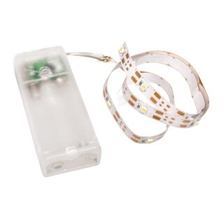 LED Lichterstreifen, 55cm, 16 LEDs 6mm, PVC-Box 1Stück, lichtgelb