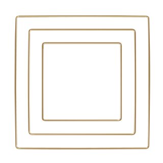 Metallringe Quadrate sortiert, je 1x15cm, 20cm, 25cm 3 Stück gold