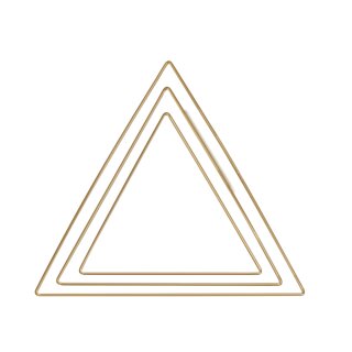 Metallringe Dreiecke sortiert, je 1x20cm, 25cm, 30cm, 3 Stück, gold