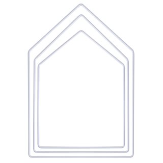 Metallringe Häuser sortiert, je 1x19cm, 23cm, 27,5cm 3 Stück, weiß