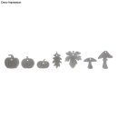 Silikon Gießform Kürbis, Pilz, Blatt, 14,5x26x1cm, 7 Formen