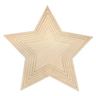 Holz Stern Set, FSC Mix Credit, 42,5cm ø, 6-tlg., Box 1Set, natur
