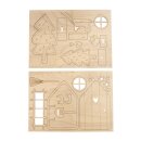 Holz Wichteltür Tomte 15cm 24-tlg. 1Set natur