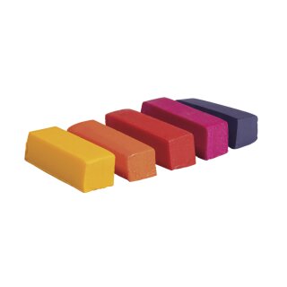 Farbpigmente für Wachs 1x1x2,9cm sortiert 5 Stück regenbogen