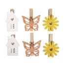 Holzklammern Blume Haus Schmetterling, 2,5x3,5cm,...