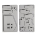 Silikon Gießform Krippe, 2teilige Form mit 11 Formen