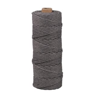 Makramee Garn, 3mm ø, ca. 210g, Rolle 70m, steingrau