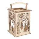 Holz Laterne Wald, FSC Mix Credit, 15,3x15,3x26,5cm, 23tlg., Box 1Set, natur