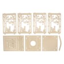 Holz Laterne Wald, FSC Mix Credit, 15,3x15,3x26,5cm, 23tlg., Box 1Set, natur