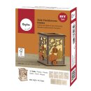 Holz Tischlaterne Kürbis, FSC Mix Credit, 8,5x8,5x11,7cm, 11tlg., 1Set, natur