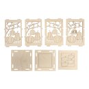 Holz Tischlaterne Kürbis, FSC Mix Credit, 8,5x8,5x11,7cm, 11tlg., 1Set, natur