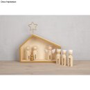 Holz Krippe mit Figuren, FSC 100% 22x5,6x21,5cm, 9tlg.1 Set natur