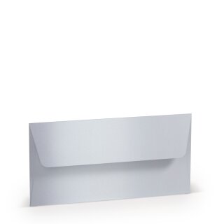 Paperado Umschläge DL, FSC Mix Credit, 110x220mm, 120g/m2, Beutel 5Stück, Rössler Nr. 1103002302, weiß metallic