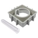 Silikon Gießform Vase Quadrat mit Kreis 11x3,7x11cm, inkl. 1 Reagenzglas