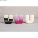 Silikon Gießform Kerze U-Form geriffelt, 8,4x3,9cm, Höhe 8,6cm