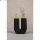 Silikon Gießform U-Form Vase geriffelt, 8,5x3,8x10cm, inkl. 2 Reagenzgläser