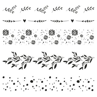 Clear Stamps Blumenmotive 102,5x97mm 5 Motive 1 Bogen