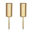 Stabkerzenhalter zum Stecken, 2,3cm ø, Halter 5cm Dornlänge 5cm 2 Stück, gold