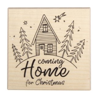 Stempel Coming Home for Christmas, 7x7cm