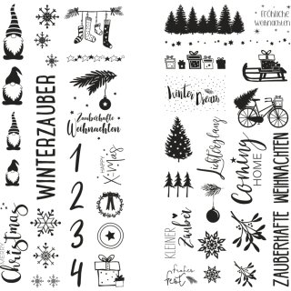 Transferfolie Winter + Christmas, verschiedene Designs, SB-Btl. 2Bogen