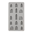 Silikon Gießform Mini Häuser, 14,5x26x1,5cm, 15 Formen