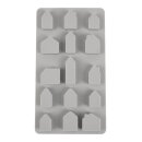 Silikon Gießform Mini Häuser, 14,5x26x1,5cm, 15 Formen