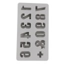 Silikon Gießform 0-9, 14,5x26x2,5cm 12 Formen