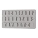 Silikon Gießform Mini ABC, 14,5x26x1cm, 27 Formen