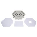Silikon Gießform Kerzenständer Hexagon, 16x14x2,5cm, inkl. 3x5 Schablonen