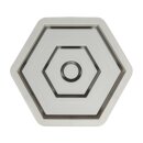 Silikon Gießform Kerzenständer Hexagon, 16x14x2,5cm, inkl. 3x5 Schablonen