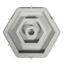 Silikon Gießform Kerzenständer Hexagon, 16x14x2,5cm, inkl. 3x5 Schablonen
