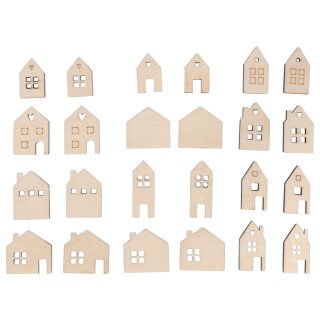 Holz Streuteile MiniHaus, FSC Mix Credit, 2,5-3,5cm sortiert 24 Stück natur
