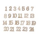 Holz Adventskalenderzahlen 1-24,FSC 100%, 1,7cm, m....