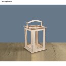 Holz Laterne Basic, FSC Mix Credit, 15,3x15,3x26,5cm, 15-tlg., Box 1Set, natur