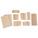 Holz Set Klötzchen + Platten, FSC 100%, Mini, sortiert, 34 Teile, Box 1Set, natur