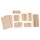 Holz Set Klötzchen + Platten, FSC 100%, Mini, sortiert, 34 Teile, Box 1Set, natur
