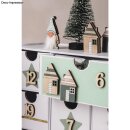 Pappmaché Adventskalender, FSC Recycled, 21x14,8x29cm, zum Aufklappen, weiß