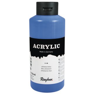 Acrylic, Künstleracrylfarbe, Flasche 750ml, ultramarinblau