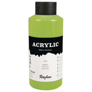 Acrylic, Künstleracrylfarbe, Flasche 750ml, gelbgrün