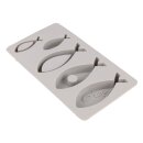Silikon Gießform Fische, 14,5x26x2,5cm, 5 Formen