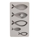 Silikon Gießform Fische, 14,5x26x2,5cm, 5 Formen