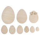 Holz Ostereier FSC Mix Credit 2-8cm 9 Stück natur